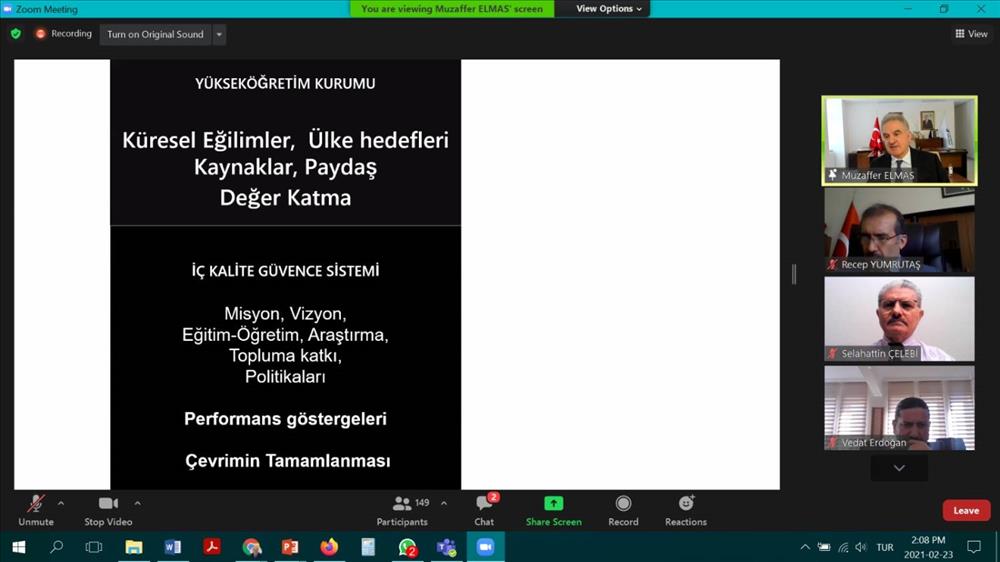 YÖKAK Başkanlığı Tarafından Webinar Düzenlendi