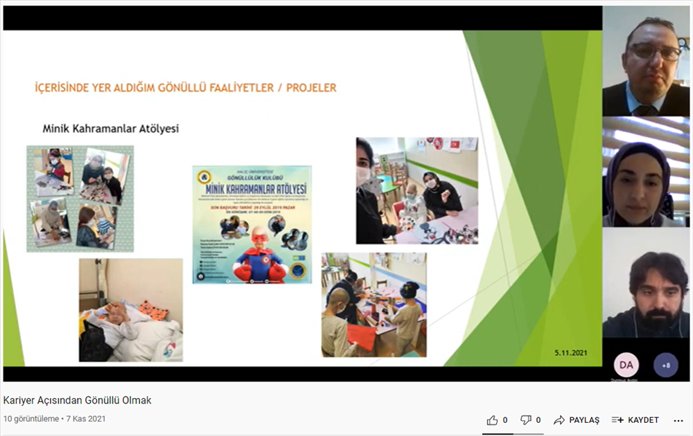 Kariyer Merkezi “Kari̇yer Açısından Gönüllü Olmak” Konulu Bir Video Konferans Gerçekleştirdi.
