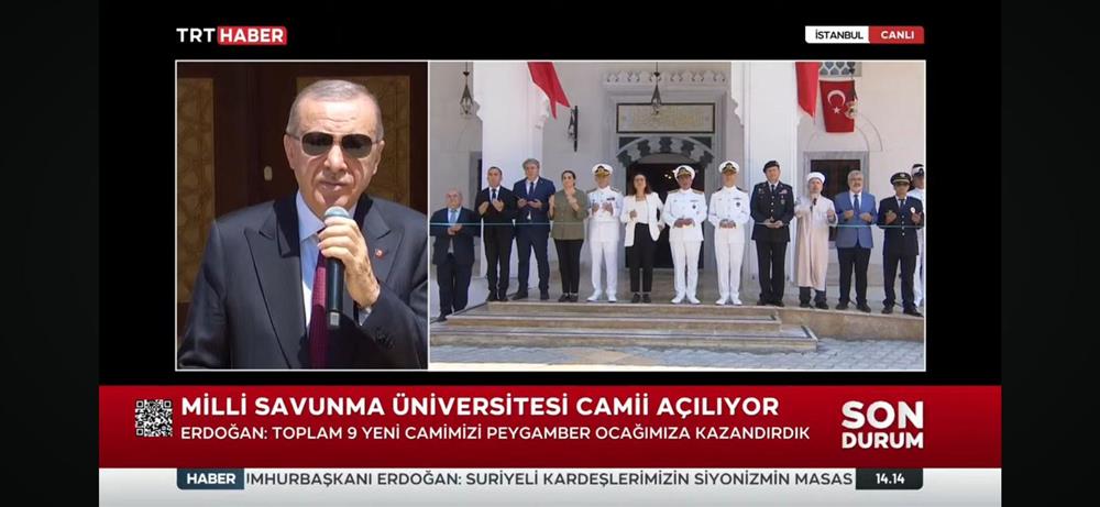 Cumhurbaşkanı Erdoğan, Yalova’da Deniz Astsubay Myo Camiinin Açılışına Canlı Bağlantıyla Katıldı